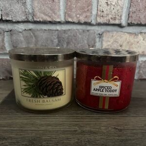 Bath & Body Works Fresh Balsam and Spiced Apple Toddy Candles